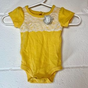 Baby Starters Yellow & Lace Onesie